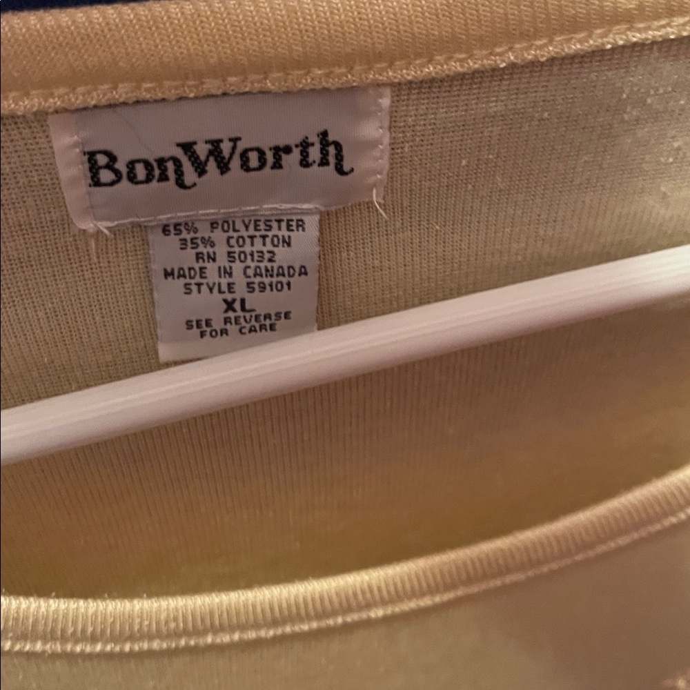 BonWorth Light Yellow Embroidered Short Sleeve Top - Picture 2 of 3